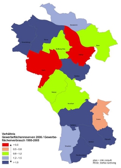 Karte Gewerbeflächenreserven